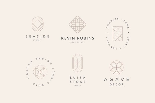 Vector minimal geometric logos collection