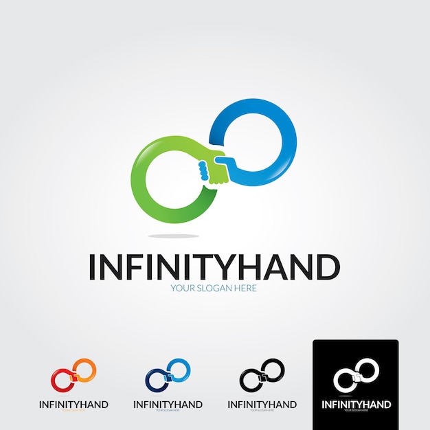 Vector minimal handshake infinity logo template - vector