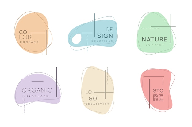 Minimal logo collection with pastel colors