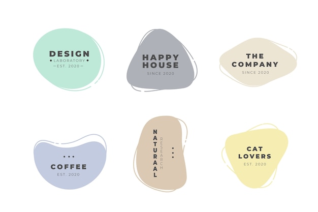 Minimal logo pack template with pastel colors