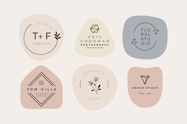 Minimal logo pack with pastel colors