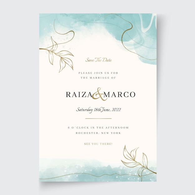 Minimal wedding card template