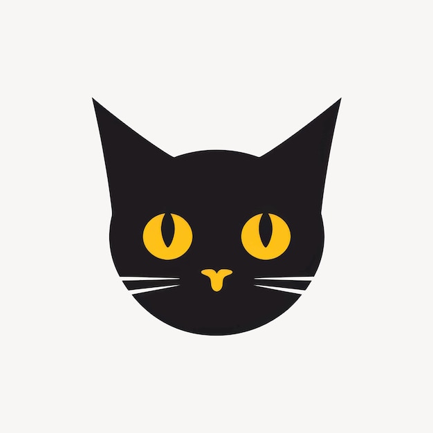 Minimalist black cat illustration