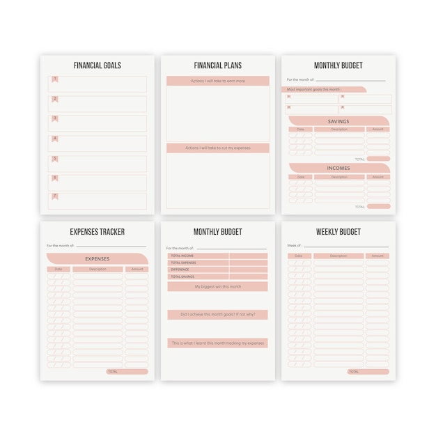 Minimalist budget planner templateSet of Budget PlannerPrintable Monthly and Weekly Planner