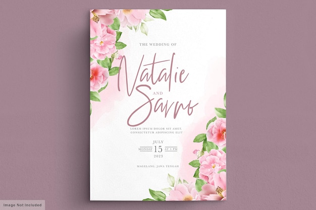 minimalist floral wedding card set