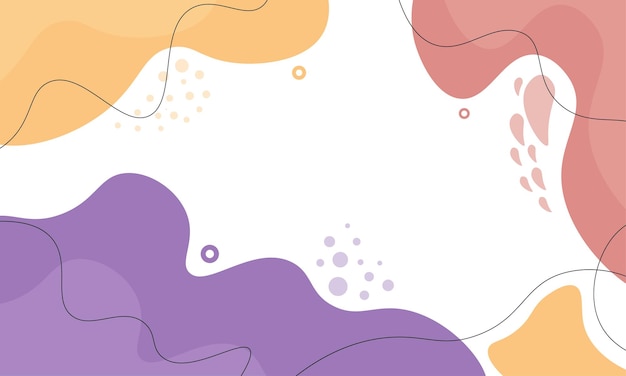 Minimalist hand drawn fluid shapes background