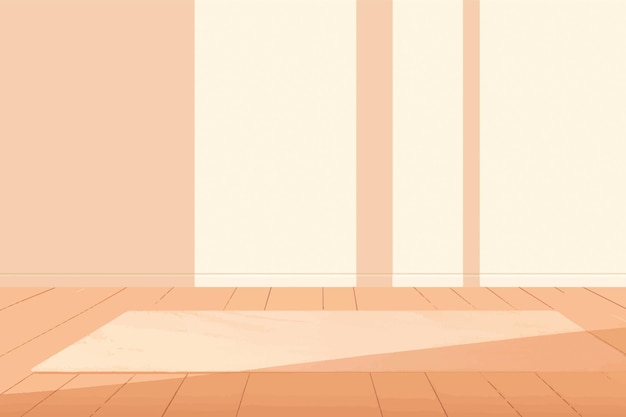 Vector minimalist room with sunlight