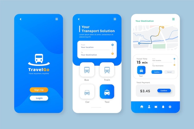 Minimalist smartphone app for public transport template
