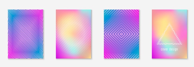 Minimalistic cover template set with gradients