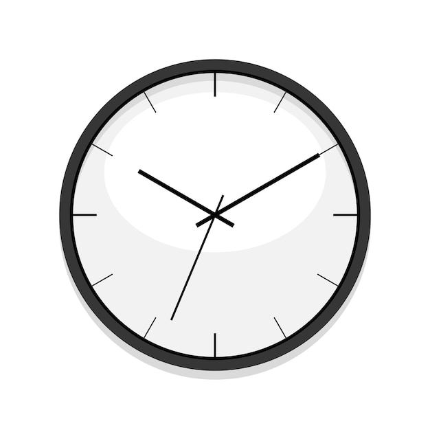 Minimalistic white clock icon single isolated vector illustration