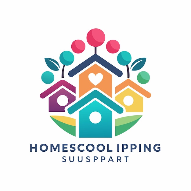 Vector minimalistisch logo ontwerp voor homeschooliping susupart een ondersteuningsgroep voor homeschoolers icon voor een homeschooling ondersteuningsgroep minimalistisch eenvoudig modern vector logo ontwerp