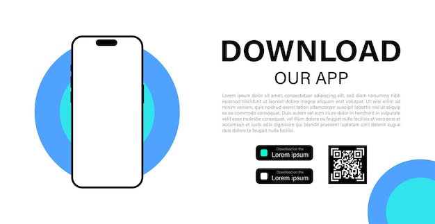 Vector mobile app application download page concept