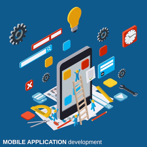 Vector mobile application development vector concept illustration