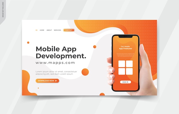 Vector mobile apps landing page templates