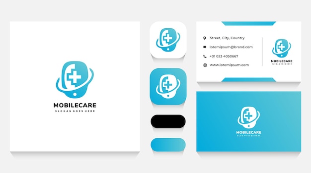 Mobile Healthcare Logo Template and Business Card