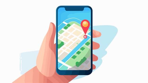 Vector mobile navigation app vector illustration