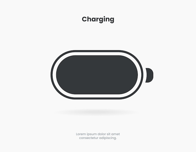 Mobile phone interface icon. Power, full battery symbol for mobile app, UI UX, operation system.