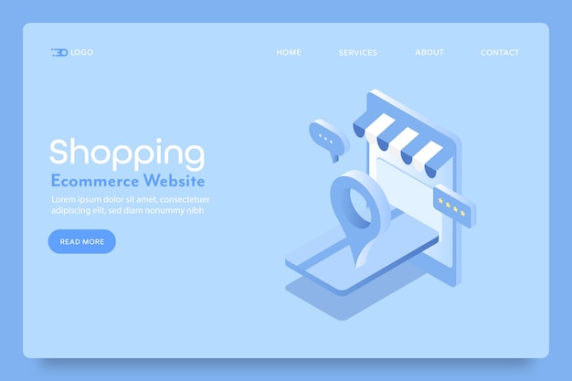 Mobile shopping application landing page