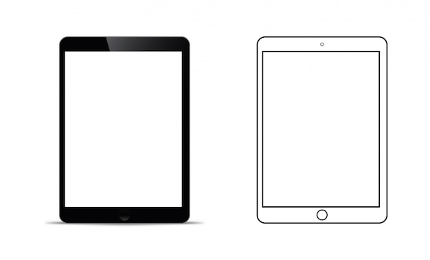 Mockup in front of a black tablet that looks realistic 