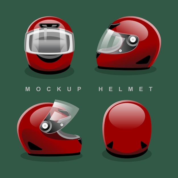 Vector mockup motorcycle helmet