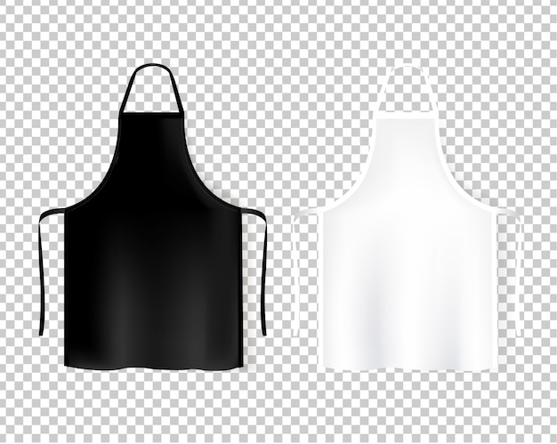 Mockup White And Black Aprons  Transparent Background