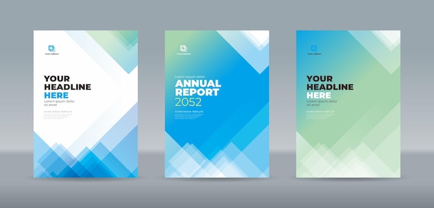 Vector modern abstact random transparent triangle cyan green white color cover template for annual report