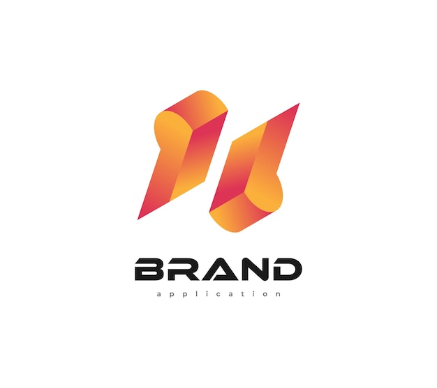 Modern and Abstract Initial P and B Logo Design with 3D Style in Orange Gradient PB Logo Design for Business Identity