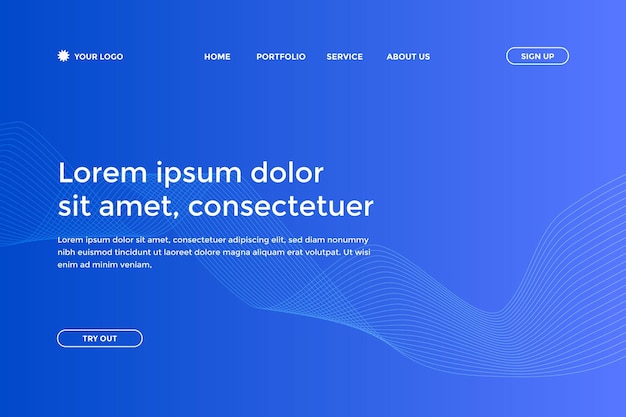 Vector modern abstract landing page template