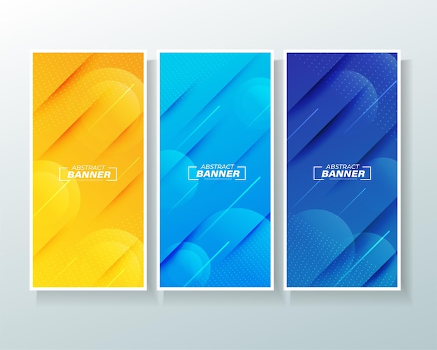 Vector modern abstract vertical banner set.