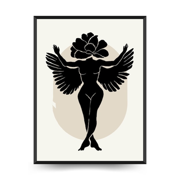 Modern Art Poster with body women and flower Matisse Abstract Set Aesthetic Modern Boho Decor