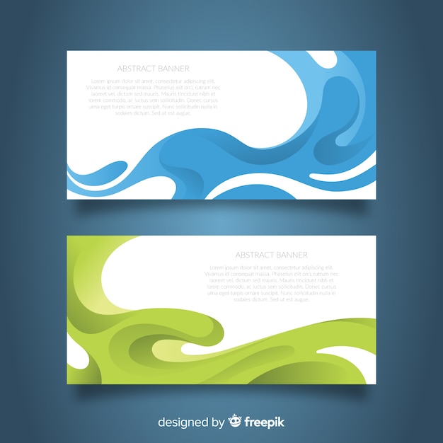 Vector modern banners with colorful wavy shapes