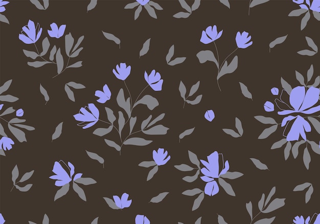 Modern botanical seamless vector pattern  floral illustration Vintage wallpaper with flowers