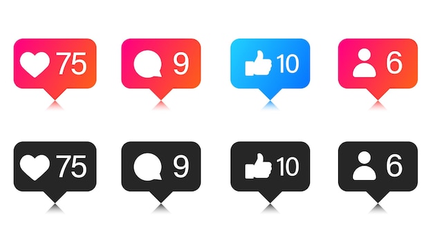 Modern Bubbles with Social Media Icons