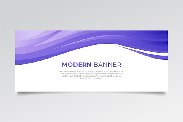 Vector modern business banner with wave design