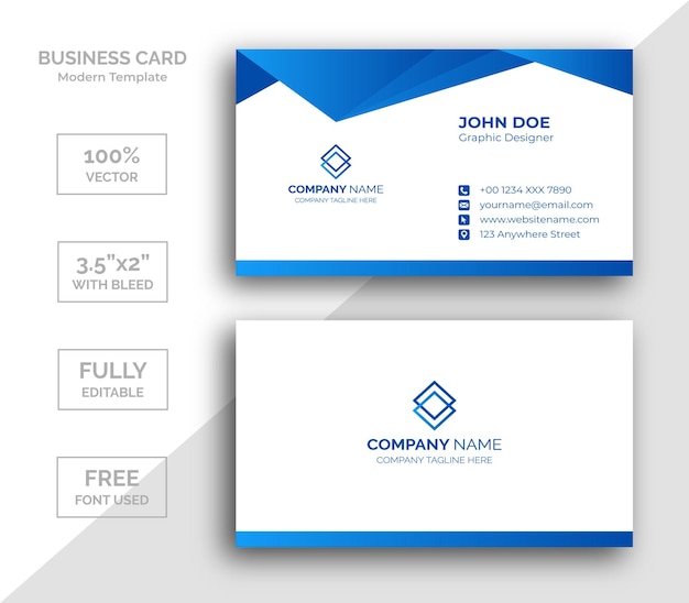 Vector modern business card template