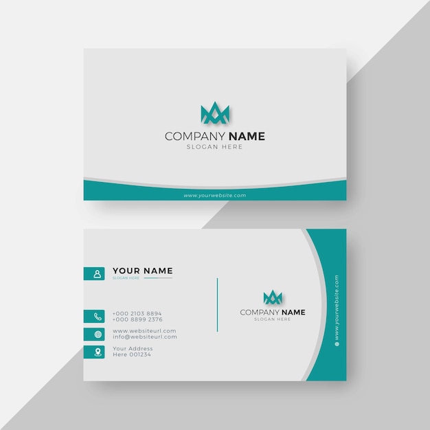 Modern Business Card white and Green elegant Professional