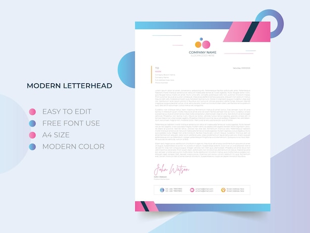 Modern business letterhead Pad template