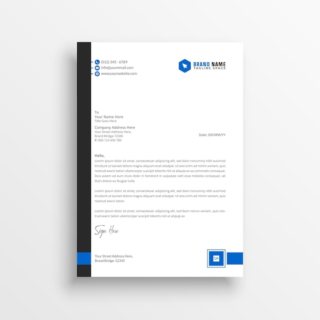 Modern business letterhead template design