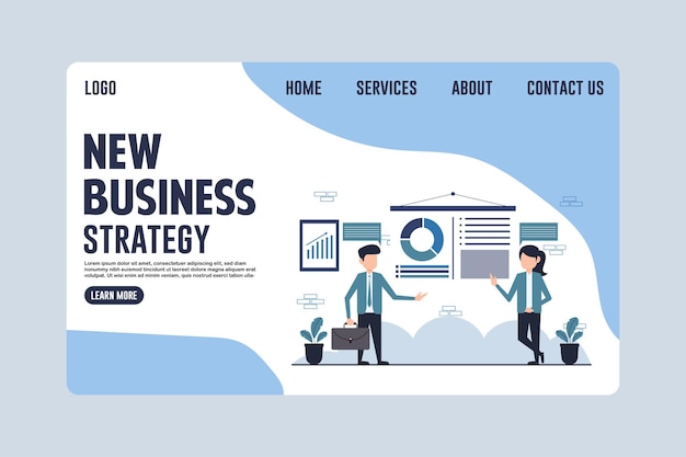 Vector modern business strategy web template design illustration