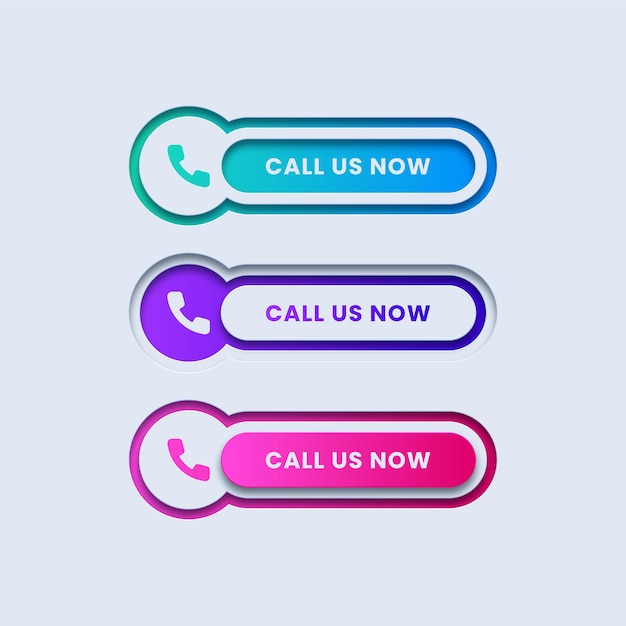 Vector modern call us now buttons