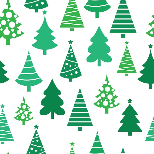 Modern Christmas Tree Seamless Pattern Background