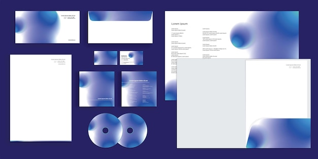 Vector modern circle gradient pattern corporate business identity stationery