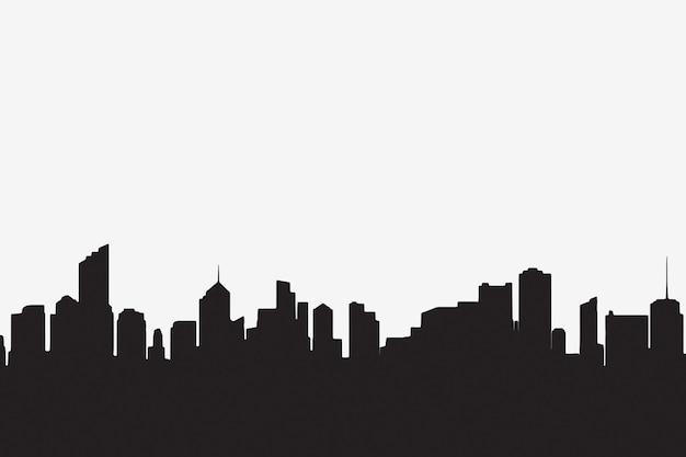 Vector modern city skyline silhouette art