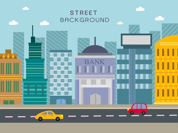 Vector modern city street concept in flat design