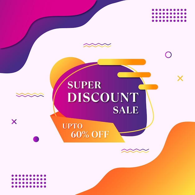 Modern Colorful Super Discount Offer Sale Poster Template