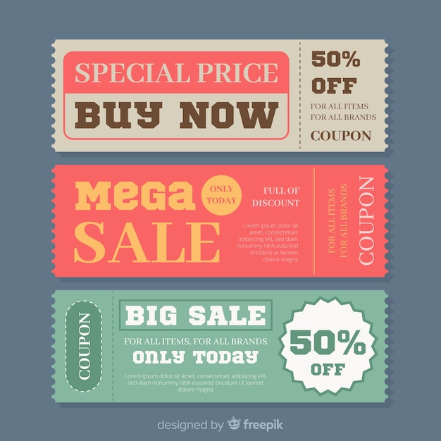 Vector modern coupon template concept