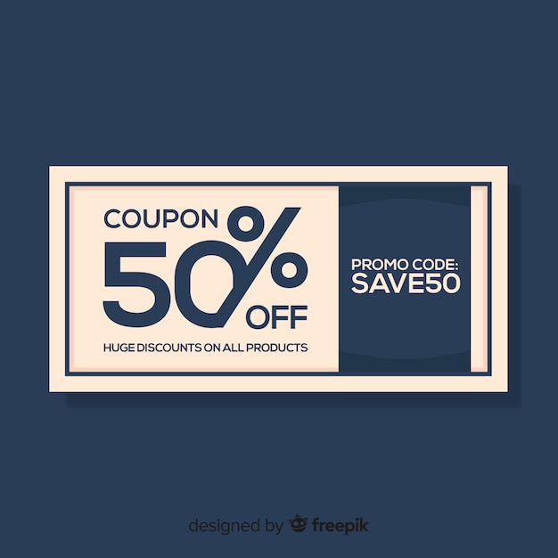 Modern coupon or voucher  template concept