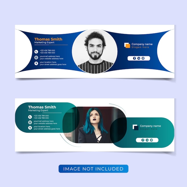 Modern email signature or email footer and personal facebook cover template