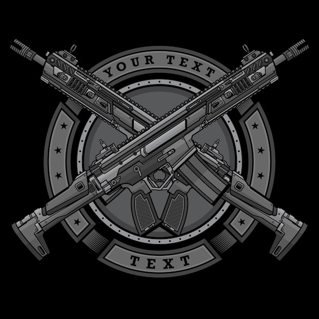 Vector modern firearms simple logo design