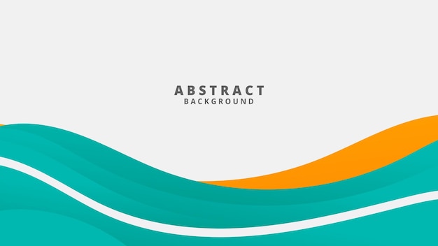 Vector modern and fresh abstract background with flowing teal and orange waves